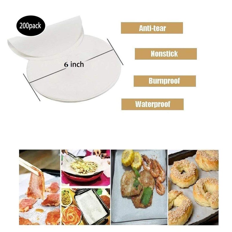 Winerming Non-Stick Round Parchment Paper- 6 inch - 100 Eco-Friendly Pack - Baking Paper Liners for Round Cake Pans Circle Cheesecake, Cooking, Air Fryer - Image 3